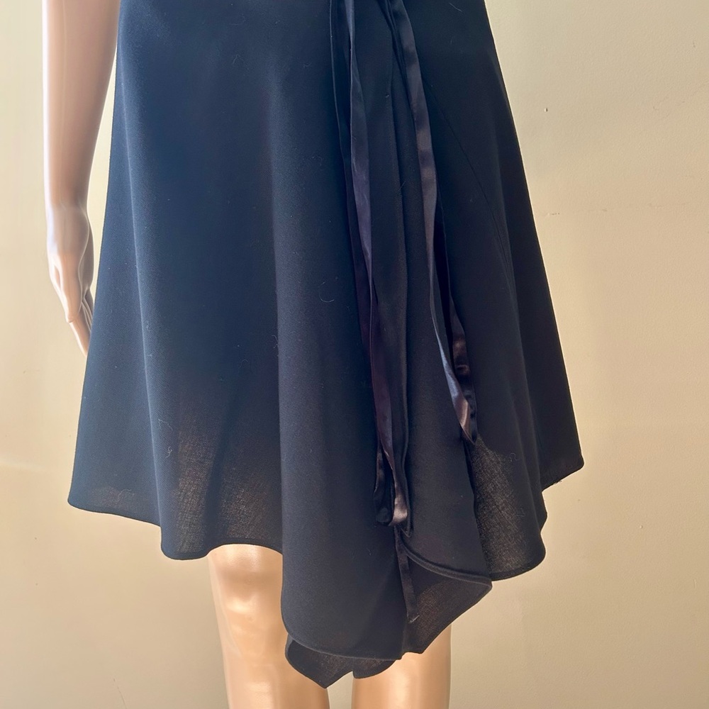 DKNY Black A-Line Skirt with Ribbon Detail